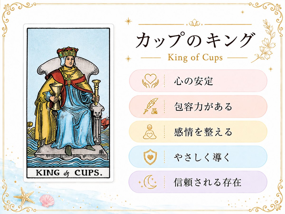 カップキングのタロットカード解釈に使う記事内解説画像