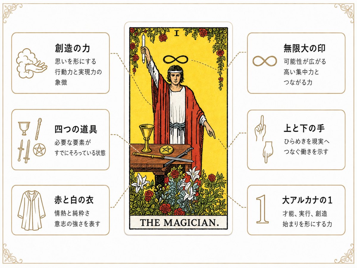 魔術師のタロットカード解釈に使う記事内解説画像