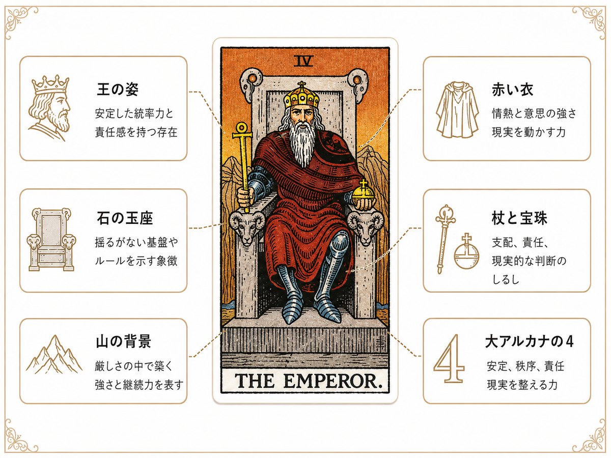 皇帝のタロットカード解釈に使う記事内解説画像