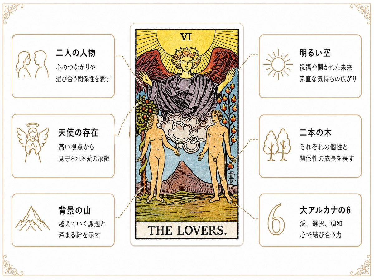 恋人のタロットカード解釈に使う記事内解説画像