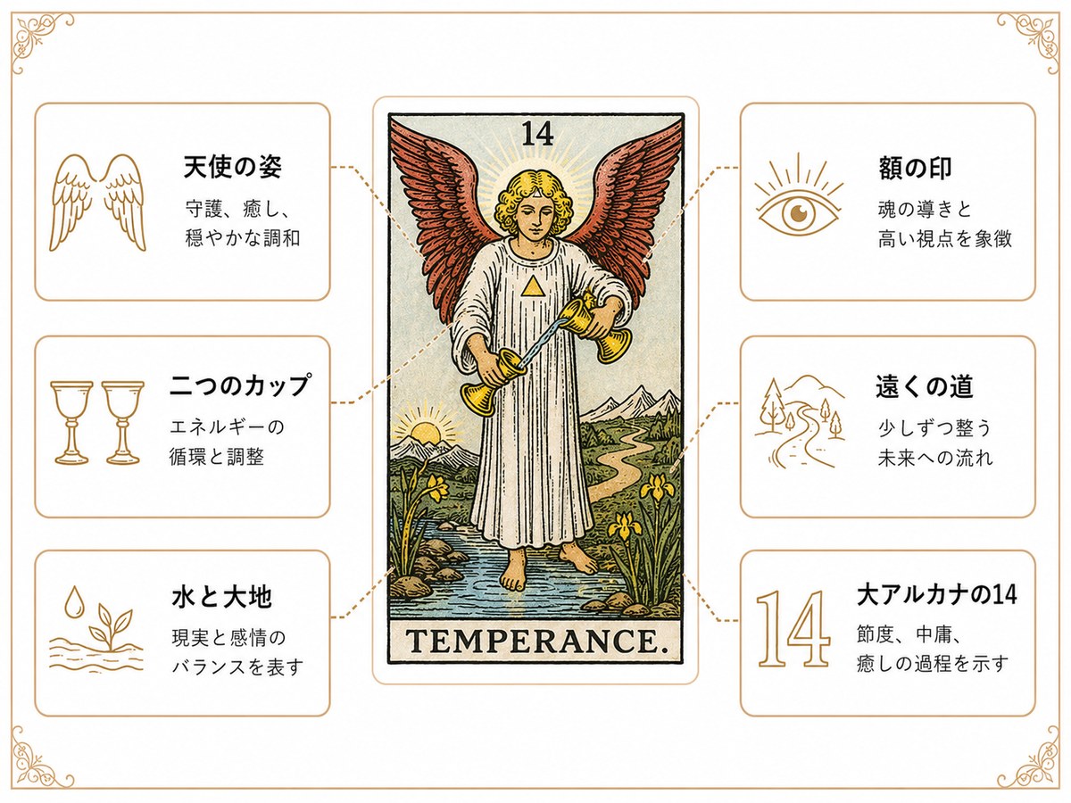節制の絵柄から読み取れる象徴解説画像