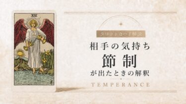 相手の気持ちで節制が出たときの解釈を解説するタロット記事アイキャッチ