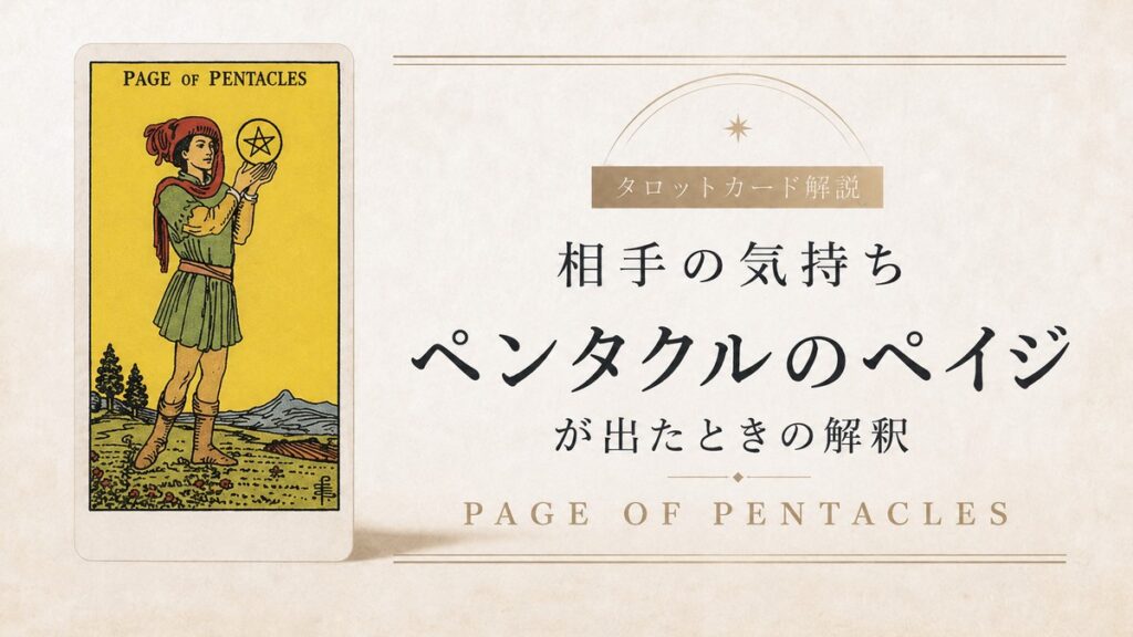 【相手の気持ち】でタロットカード・ペンタクルのペイジが出たときの解釈